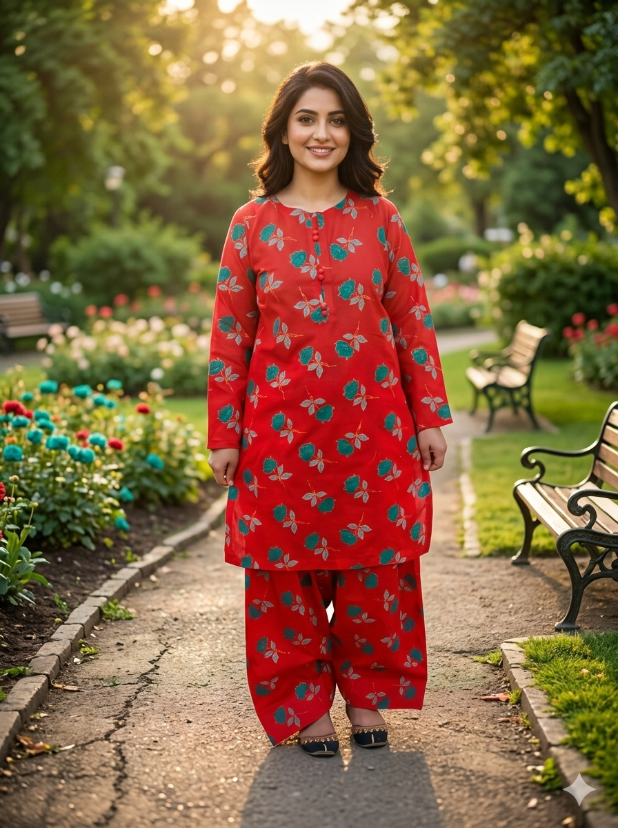 Premium Lawn Farshi Shalwar & Qameez – Elegant Summer 2PC Suit