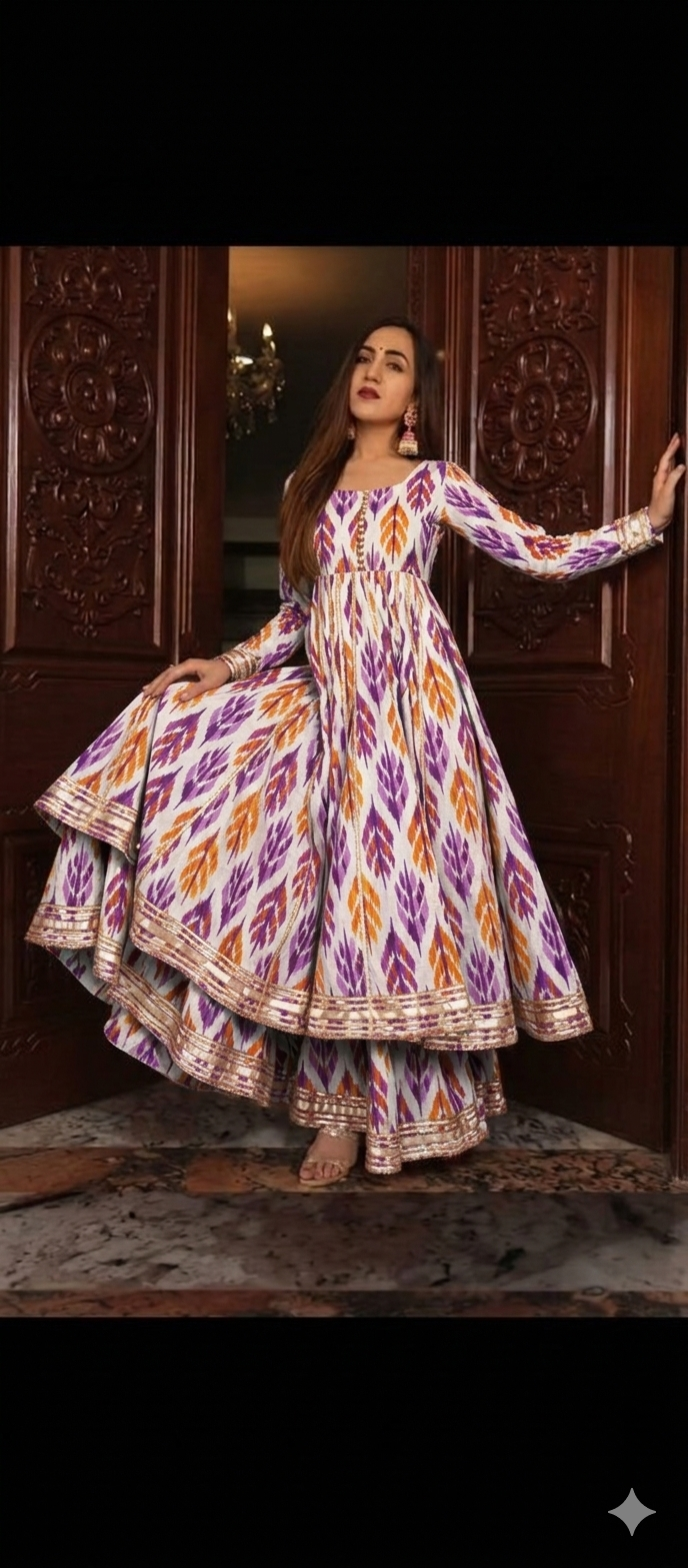 Lawn 2PC Umbrella Style Frock with Trouser