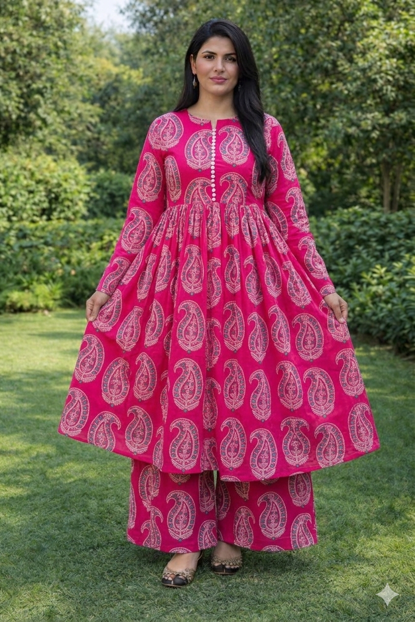 Lawn 2PC Frock with Trouser